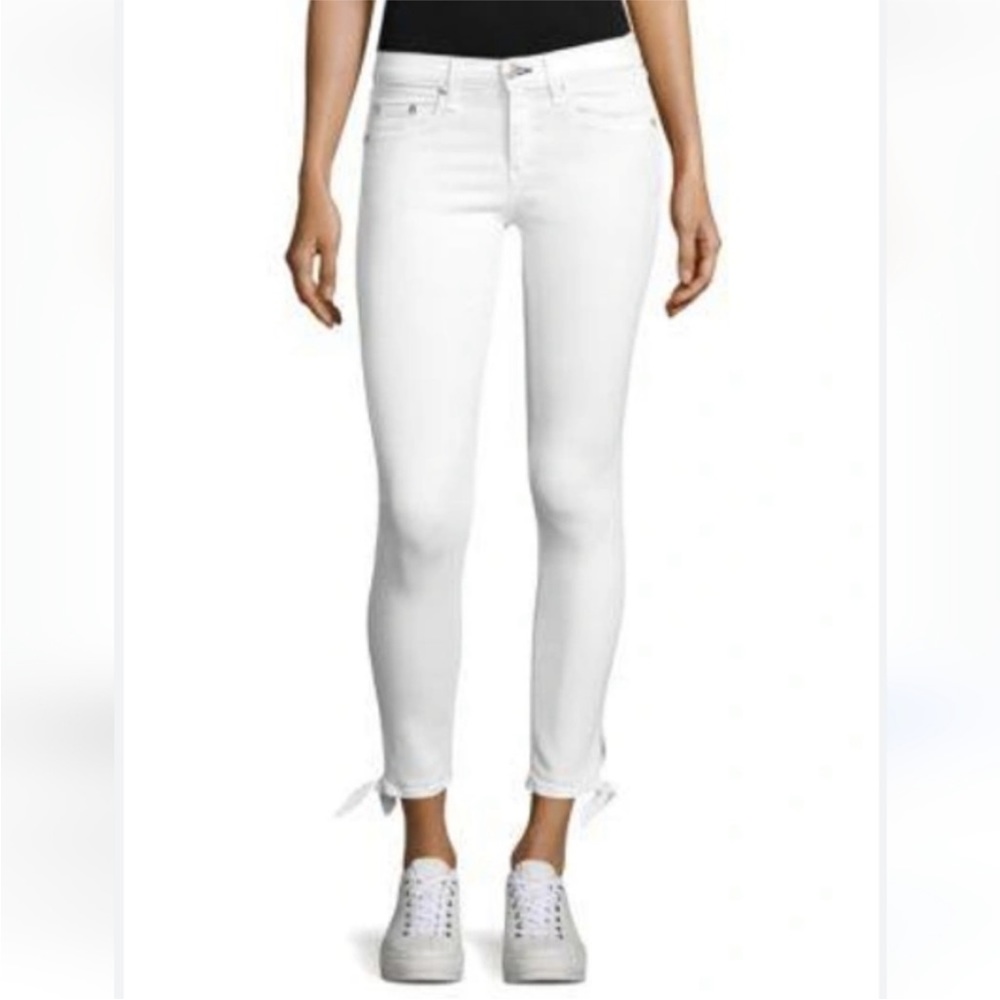 NWT Rag & Bone Stevie Tie-Cuff Capri Skinny White